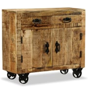 vidaXL Sideboard with 2 Drawers and 1 Cabinet Rough Mango Wood
