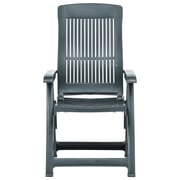 vidaXL Garden Reclining Chairs 2 pcs Plastic Green