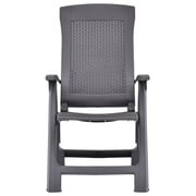 vidaXL Garden Reclining Chairs 2 pcs Plastic Mocca