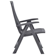 vidaXL Garden Reclining Chairs 2 pcs Plastic Mocca