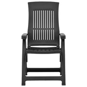 vidaXL Garden Reclining Chairs 2 pcs Plastic Anthracite
