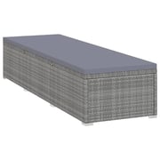 vidaXL 3 Piece Garden Sun Loungers with Tea Table Poly Rattan Grey