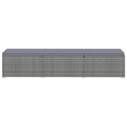 vidaXL 3 Piece Garden Sun Loungers with Tea Table Poly Rattan Grey