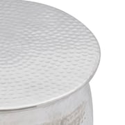 vidaXL Hammered Aluminium Stool/Side Table Silver