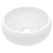 vidaXL Luxury Wash Basin Round Matt White 40x15 cm Ceramic