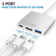 V Walk VW3IN1-GRY 3-in-1 USB-C Hub Grey