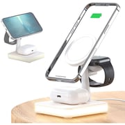 Glassology 4 In 1 Magnetic Wireless Charging Stand With Lamp White