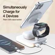 Glassology 4 In 1 Magnetic Wireless Charging Stand With Lamp White