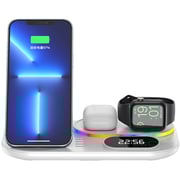 Glassology 4 In 1 Wireless Charging Stand With Clock White