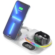 Glassology 4 In 1 Wireless Charging Stand With Clock White