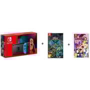 Nintendo Switch V2 Console 32GB Neon Blue/Neon Red With 2 Games