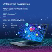 لابتوب Asus Vivobook Pro 14 موديل M3401QA-OLED0R5W بشاشة OLED مقاس 14 بوصة معالج Core Ryzen 5 3.3GHz وذاكرة رام  8 جيجابايت وذاكرة داخلية 512 جيجابايت مع نظام تشغيل Win11Home وبلون أزرق ولوحة مفاتيح إنجليزي/ عربي