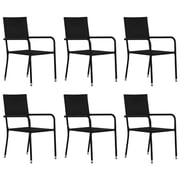 vidaXL 7 Piece Garden Dining Set Black