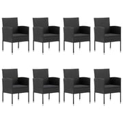 vidaXL 9 Piece Garden Dining Set Black