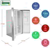 ثلاجة نوبل 730 لترًا نو فروست بعاكس وبابين متجاورين موديل NR620WD