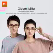 Xiaomi HMJ01TS Protective Computer Eye Glasses Anti Blue Ray 40% Blue Light Blocking Rate Gold-Plastic Hybrid Frame TR90 Stainless Steel PC Lens-Black