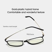 Xiaomi HMJ01TS Protective Computer Eye Glasses Anti Blue Ray 40% Blue Light Blocking Rate Gold-Plastic Hybrid Frame TR90 Stainless Steel PC Lens-Black