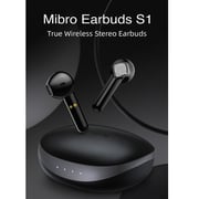 Mibro S1 True Wireless Earbuds HiFi Stereo Noise Cancelling For Clear Calls Touch Control Earphone Slide Design Charging Box | Bluetooth 5.3 | IPX5 Waterproof - Black