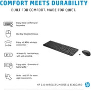 HP 230 Wireless Keyboard and Mouse Combo Set, 1600 Dpi, English Arabic, Black |18H24AA#ABV