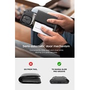 VRS Design Damda Glide Pro designed for iPhone 14 PRO case cover wallet [Semi Automatic] slider Credit card holder Slot [3-4 cards] - Black Groove