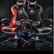 Galaxy Design Like Regal Adjustable PU Leather Gaming Chair Students, Ergonomic Back Lumbar Support with Footrest Black/Red GDF-LIKEREGEL