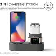 Elago 3 in 1 Silicone Charging Hub Case, Charging Dock Cover with Cable Management Black, EST-TRIO-BK