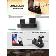 Elago 3 in 1 Silicone Charging Hub Case, Charging Dock Cover with Cable Management Black, EST-TRIO-BK