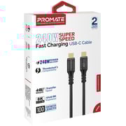 Promate USB-C To USB-C Cable 1m Black