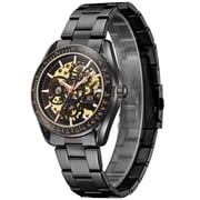 Kenneth Scott Men's Mechanical Black Dial Watch - K22312-BBBB