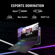 ASUS ROG Strix G15 (2022) Gaming Laptop - AMD Ryzen 7-6800H / 15.6inch WQHD / 16GB RAM / 1TB SSD / 6GB NVIDIA GeForce RTX 3060 Graphics / Windows 11 Home / English & Arabic Keyboard / Grey / Middle East Version - [G513RM-HQ156W]