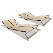 vidaXL Slatted Bed Bases 2 pcs with 28 Slats 7 Zones 90x200 cm