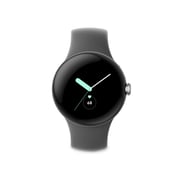 Google Pixel Watch Wi-Fi Silver Connected Watch with Charcoal Sports Band