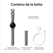Google Pixel Watch Wi-Fi Silver Connected Watch with Charcoal Sports Band