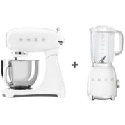 Smeg Blender White BLF01WHUK + Stand Mixer BLF01WHUK