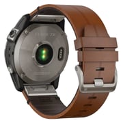 Garmin 010-02541-19 Fenix 7X Sapphire Solar Smart Watch Titanium with Chestnut Leather Band