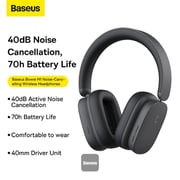 Baseus H1 Bowie Noise-Cancelling Wireless Headphone Black NGTW230013