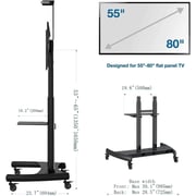 NB North Bayou Mobile Cart TV Stand with Wheels for 55