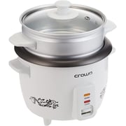 Crownline Rc-168 Rice Cooker W/ Steamer, 220-240 V, 50/60 Hz, 300 W, Cooking Capacity 0.6L, Volume Capacity 1.0 L, White