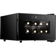 COOLBABY Small Wine cabinet,Freestanding Wine Cooler Mini Constant Temperature Wine Cabinet, Black, LZM-JG01-SRK