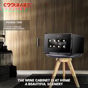COOLBABY Small Wine cabinet,Freestanding Wine Cooler Mini Constant Temperature Wine Cabinet, Black, LZM-JG01-SRK