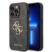 Guess PU 4G Big Metal Logo Hard Case for iPhone 14 Pro Max (6.7