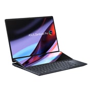 ASUS ZenBook Pro 14 Duo OLED (2022) Laptop - 12th Gen / Intel Core i7-12700H / 14.5inch 2.8K / 16GB RAM / 1TB SSD / 4GB NVIDIA GeForce RTX 3050 Ti Graphics / Windows 11 Home / English & Arabic Keyboard / Black / Middle East Version - [UX8402ZE-OLED007W]