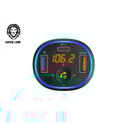 Green Wireless Hands-Free Car Kit with Built-In - FM Transmitter ( QC3.0 + PD 20W ) 38W Black