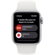 Apple Watch SE (2nd Gen) (GPS) 40mm Aluminum Case with White Sport Band - Silver