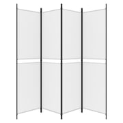 vidaXL 4-Panel Room Divider White 200x200 cm Fabric