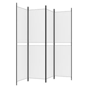 vidaXL 4-Panel Room Divider White 200x200 cm Fabric