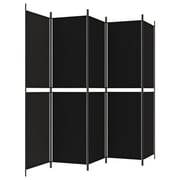 vidaXL 5-Panel Room Divider Black 250x200 cm Fabric