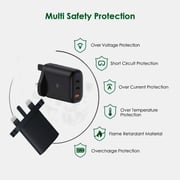 V Walk 65W 3 Port Wall Charger Adapter 65W - Black