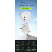 Maxguard Veloce Series Dual USB-C Wall Charger White