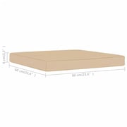 vidaXL Pallet Ottoman Cushion Beige Fabric
